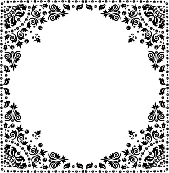 Square floral decoration with frame — Stock Vector
