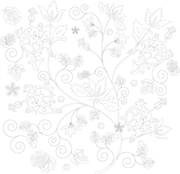 Sketch of floral ornament — Stock Vector