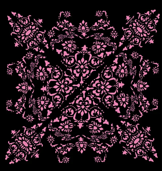 Pink symmetric floral background — Stok Vektör