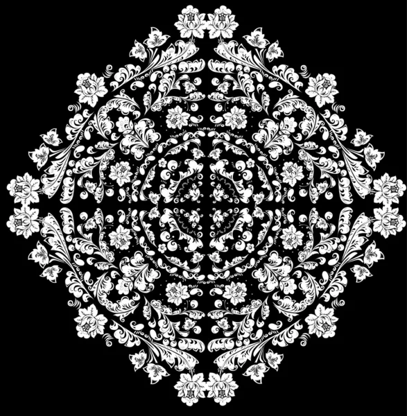 白い円形の対称の装飾 — ストックベクタ