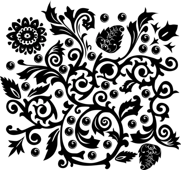 Background with black swirls — Stock Vector