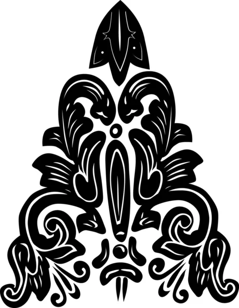 Diseño simétrico rizado negro — Archivo Imágenes Vectoriales