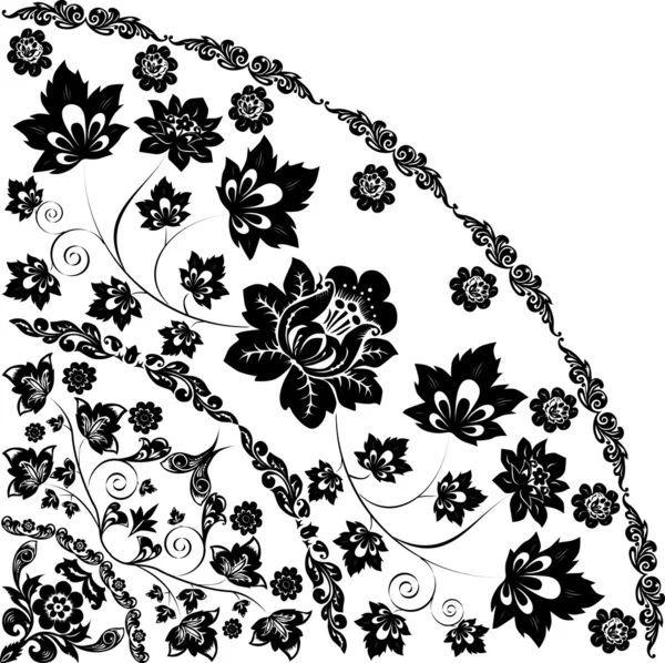 Традиционный уголок с цветами — стоковый вектор
