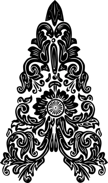 Black symmetric design with curles — Stock Vector