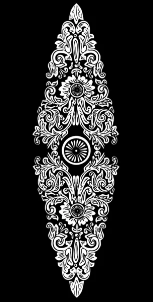 Branco na tira ornamental preta —  Vetores de Stock