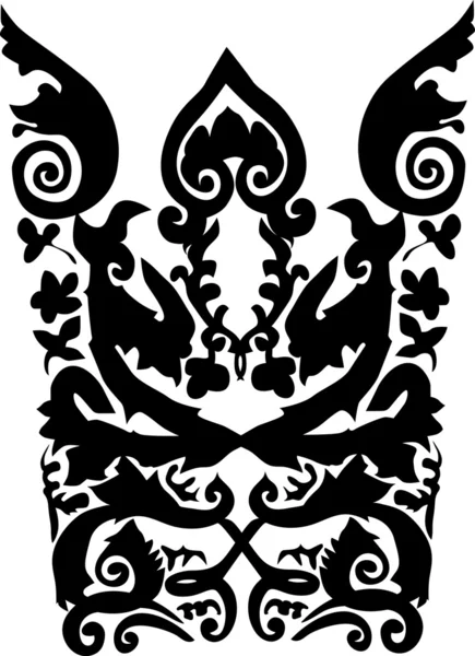 Черно-белый абстрактный орнамент — стоковый вектор
