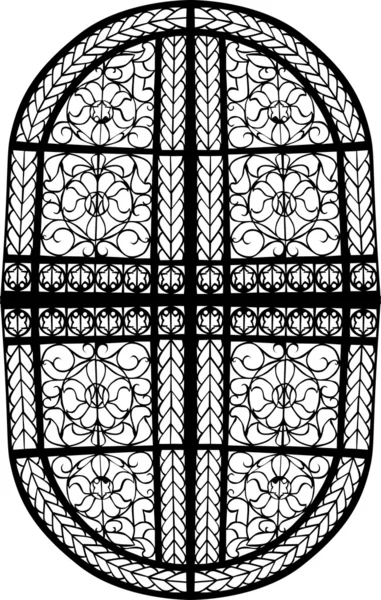 Abstrakt oval svart dekoration — Stock vektor