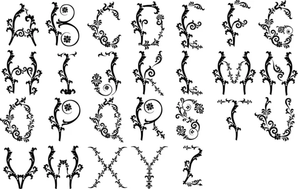 Alphabet floral — Image vectorielle