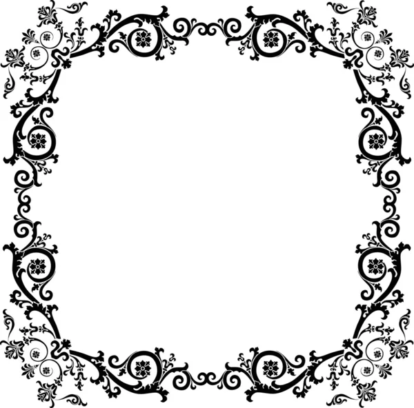 Black curled frame decoration — Stock Vector