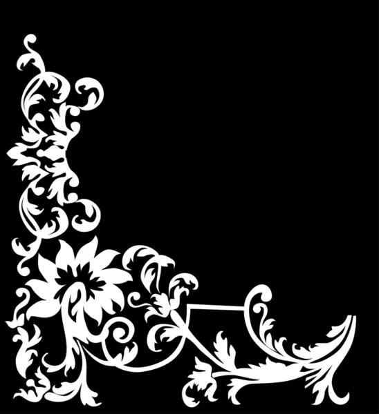 Esquina abstracta blanca en negro — Archivo Imágenes Vectoriales