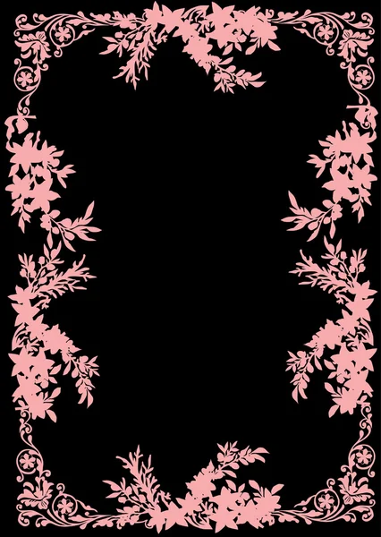 Marco de hojas rosadas — Archivo Imágenes Vectoriales