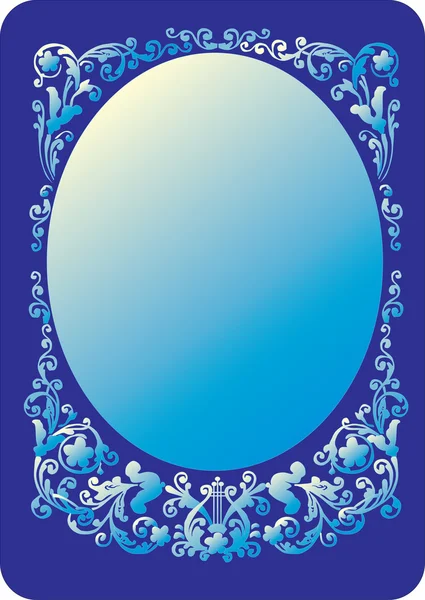 Décoration cadre floral bleu — Image vectorielle
