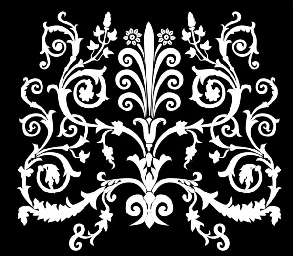 Bílá stočil symetrický ornament — Stockový vektor