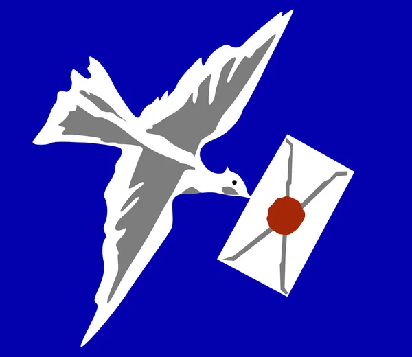鸽子和邮件 — 图库矢量图片