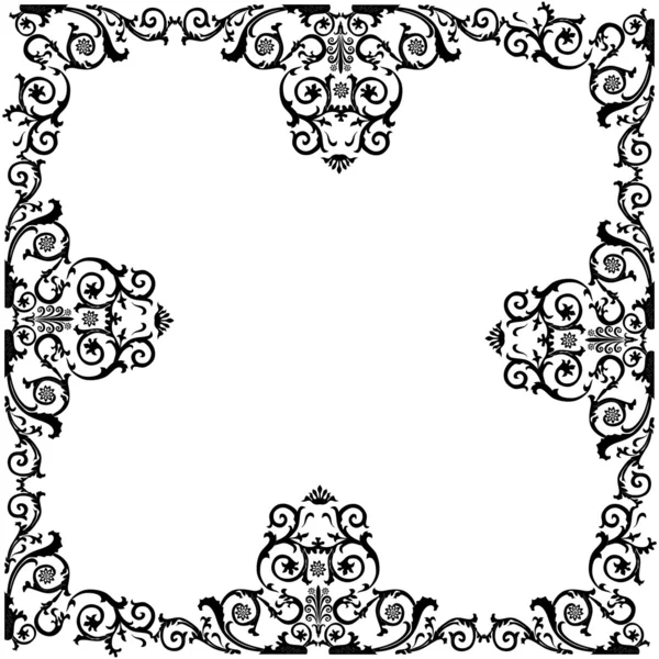 Décoration de cadre noir bouclé — Image vectorielle