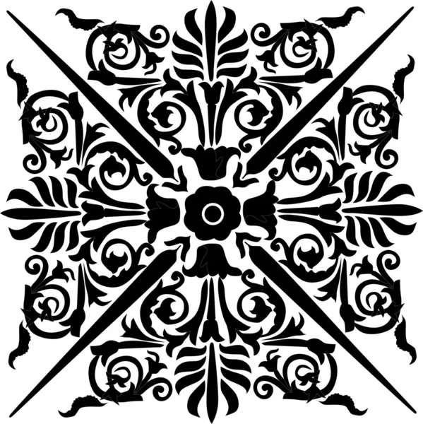 Zwart vierkant abstracte decoratie — Stockvector