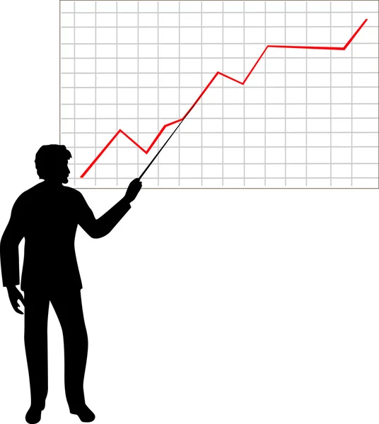 Man point to diagrama — Vetor de Stock