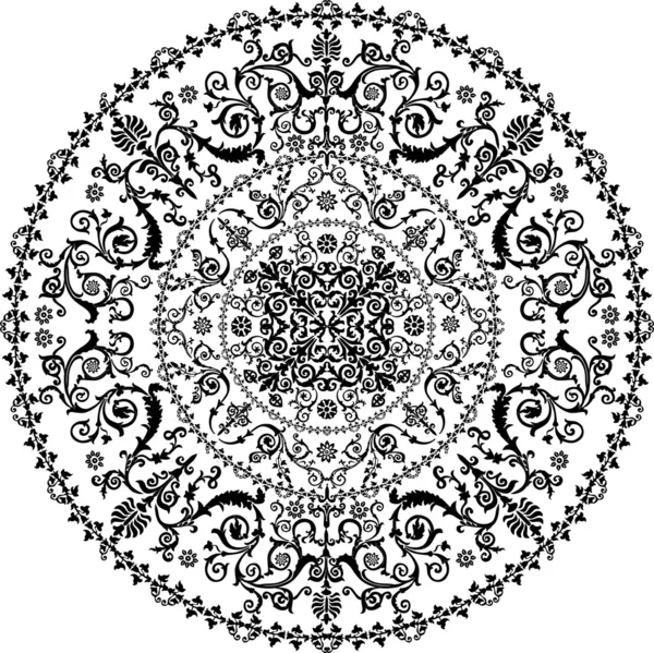 Design avec cercle bouclé noir — Image vectorielle