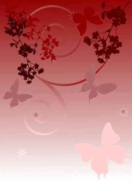 暗い赤の桜の木の花 — ストックベクタ