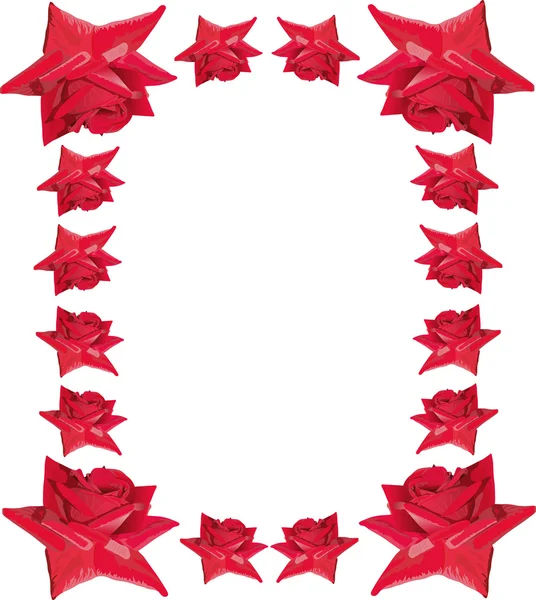 Rode rozen frame — Stockvector