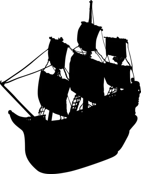 Statek z żagle ilustracja — Wektor stockowy