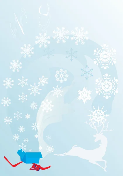 Licht blauw en wit Sneeuwvlok achtergrond — Stockvector