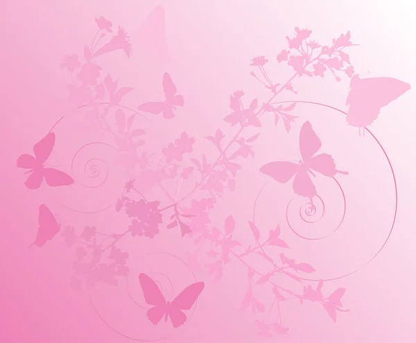 Rose cerisier fleurs fond — Image vectorielle