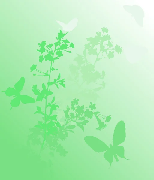 Albero ciliegio verde chiaro verticale — Vettoriale Stock