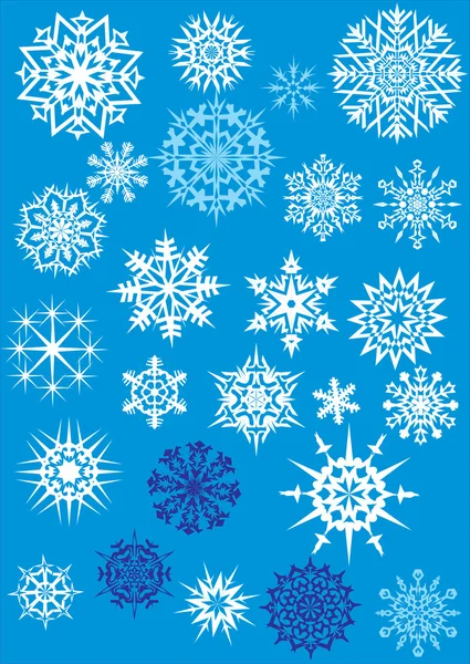 Veinticinco copos de nieve ligeros — Archivo Imágenes Vectoriales
