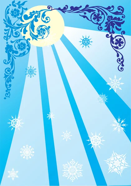 Νιφάδα χιονιού μπλε φόντο — Διανυσματικό Αρχείο