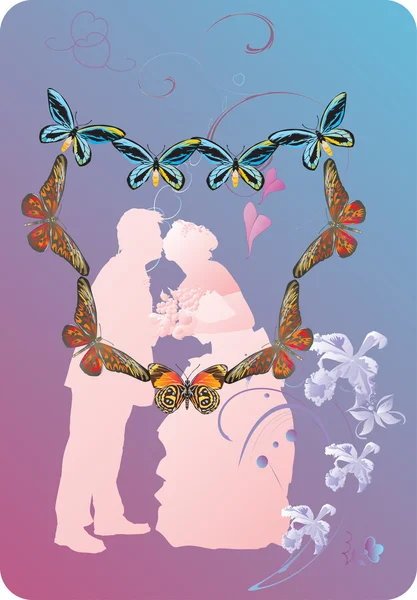 Amor en mariposas — Archivo Imágenes Vectoriales