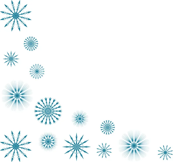 Blue snowflake corner — Stock Vector