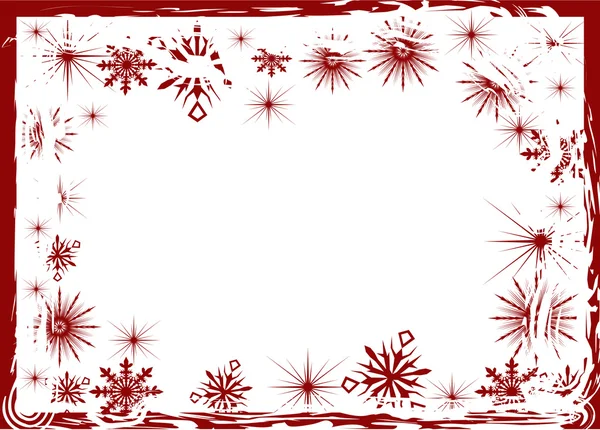 Πλαίσιο κόκκινο νιφάδα χιονιού — Διανυσματικό Αρχείο