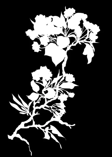 Cherry blossom silhouette Stock Illustration