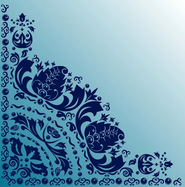 Blå dekoration på tonad bakgrund — Stock vektor