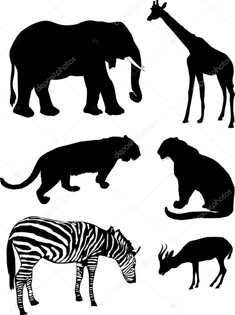 African animal silhouettes