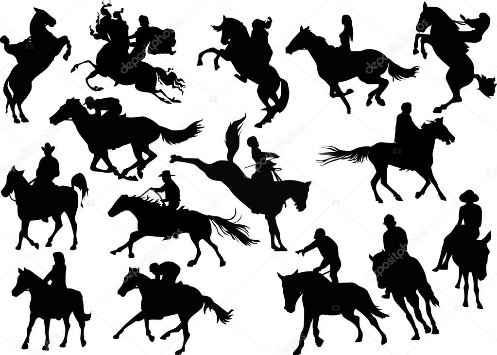 fifteen horsemen silhouettes