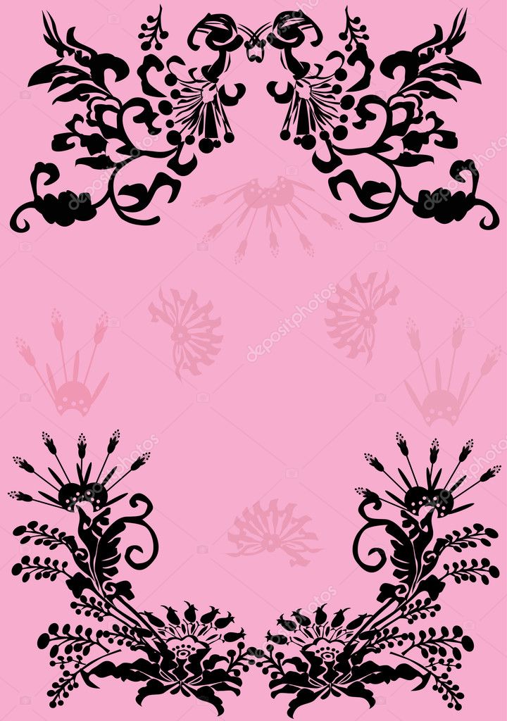 Black And Pink Flower Background Stock Vector By 6260849, 59% OFF