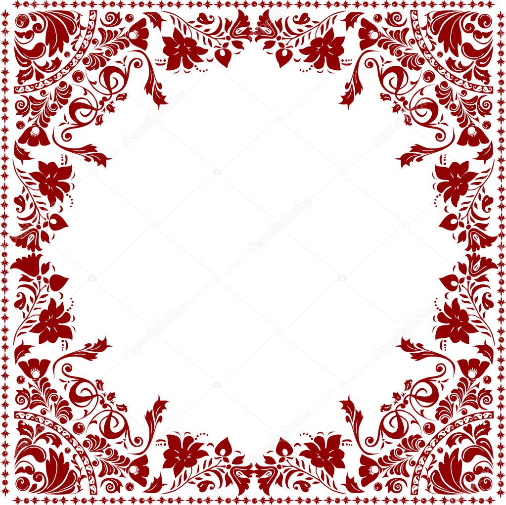 Red floral frame decoration Stock Vector Image by ©Dr.PAS #6261383