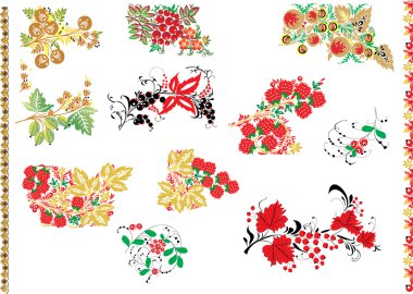 conventionalized berry design elements clipart