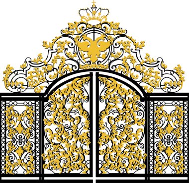 gold gate with eagle clipart