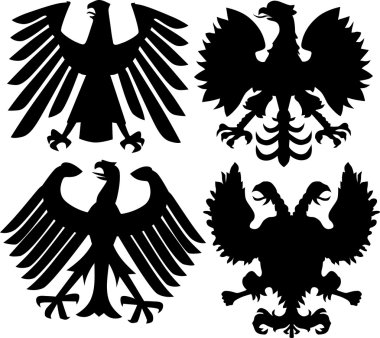 heraldic eagles collection clipart