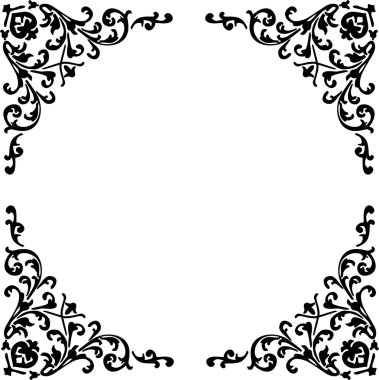 four corner black frame clipart