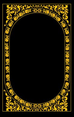 frame with gold flowers clipart