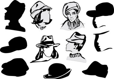 cap silhouettes clipart