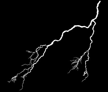 bright lightning isolated on black clipart