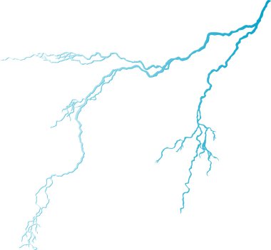 isolated blue lightning clipart