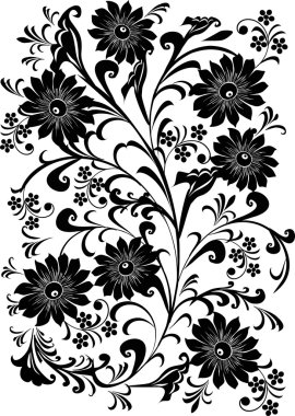 yedi siyah çiçek arka plan