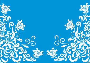 white on blue half frame clipart