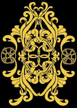 sarı siyah soyut desen